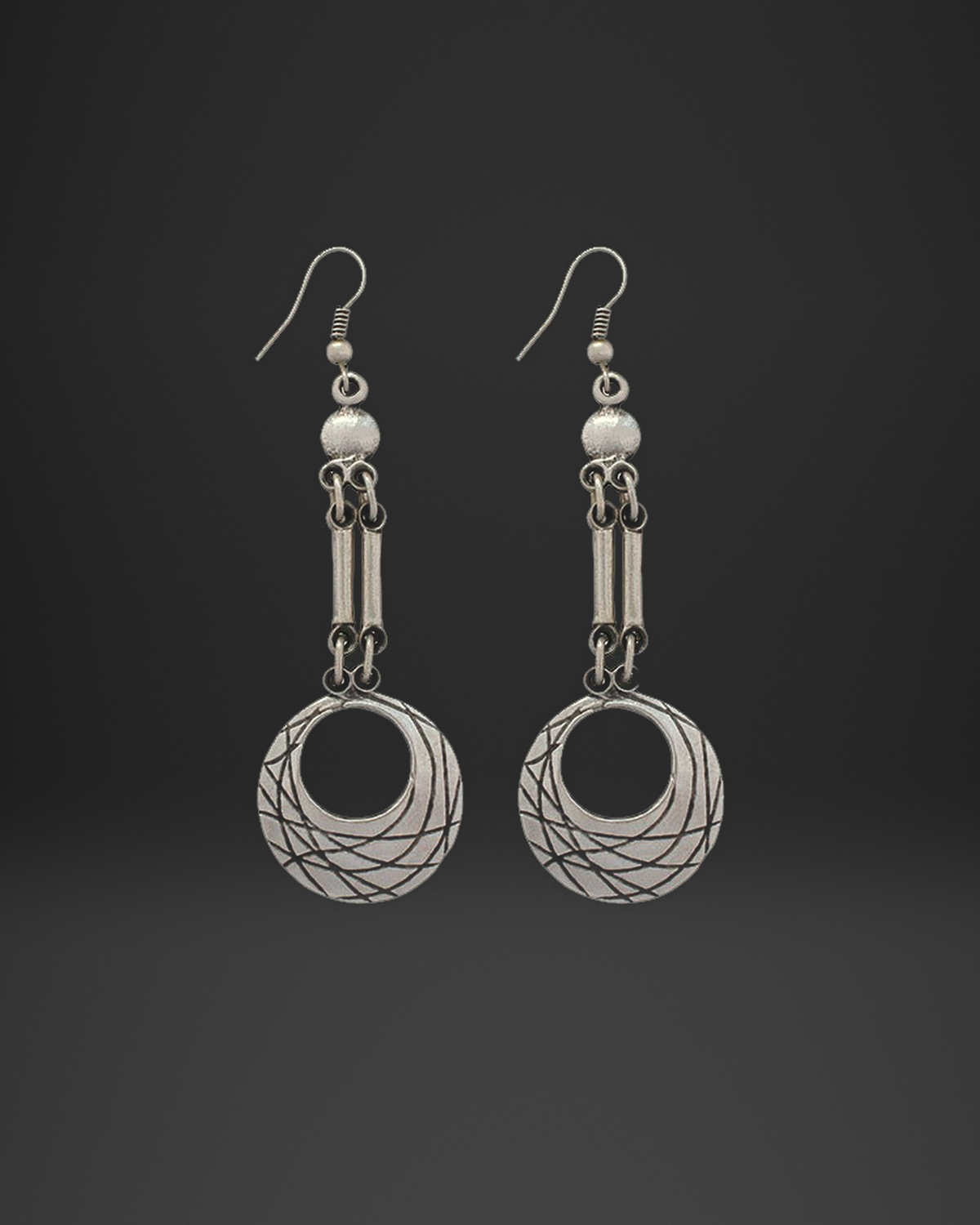 Line Art Donut Bar Earrings