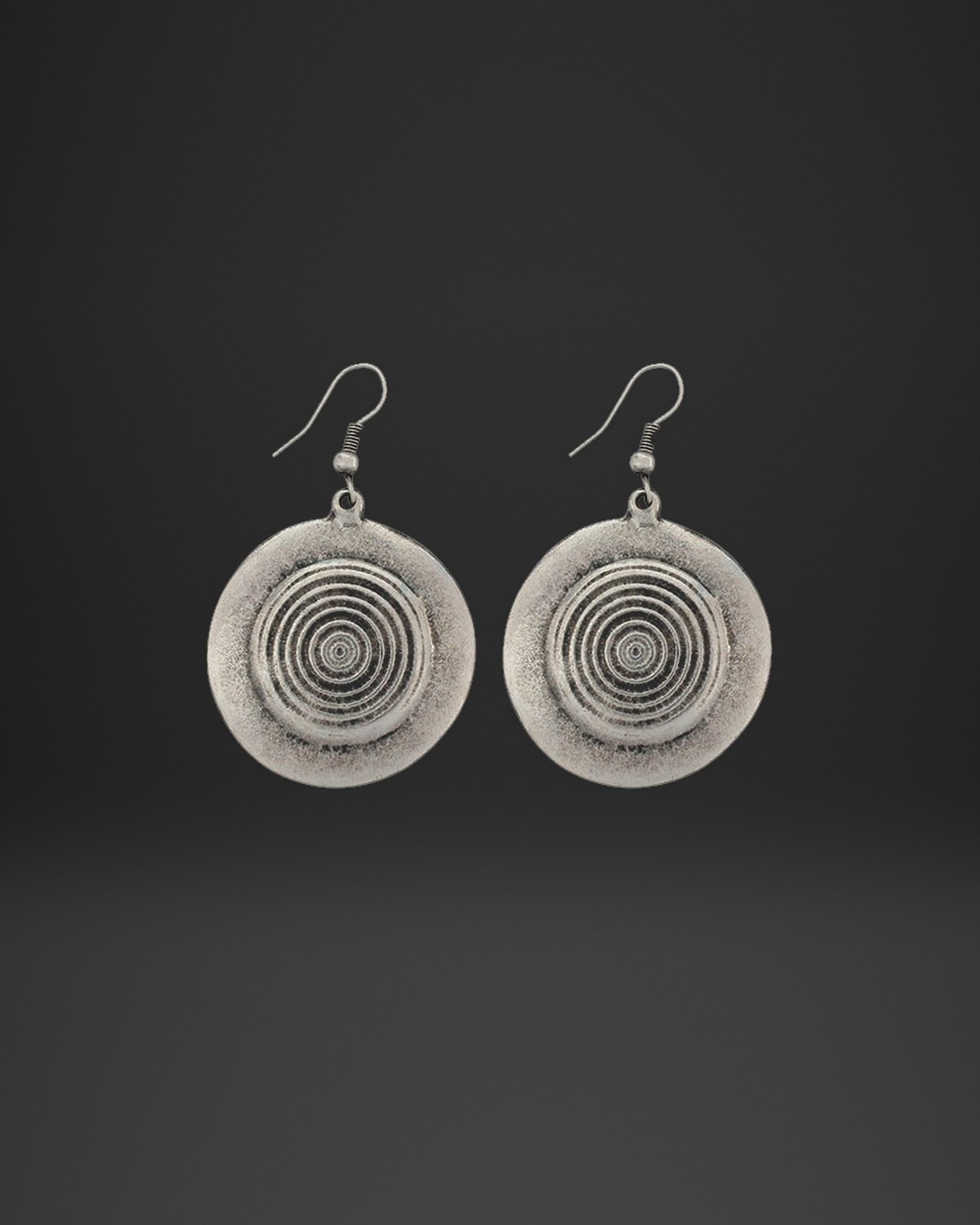 Concentric Circle Dome Disc Earrings