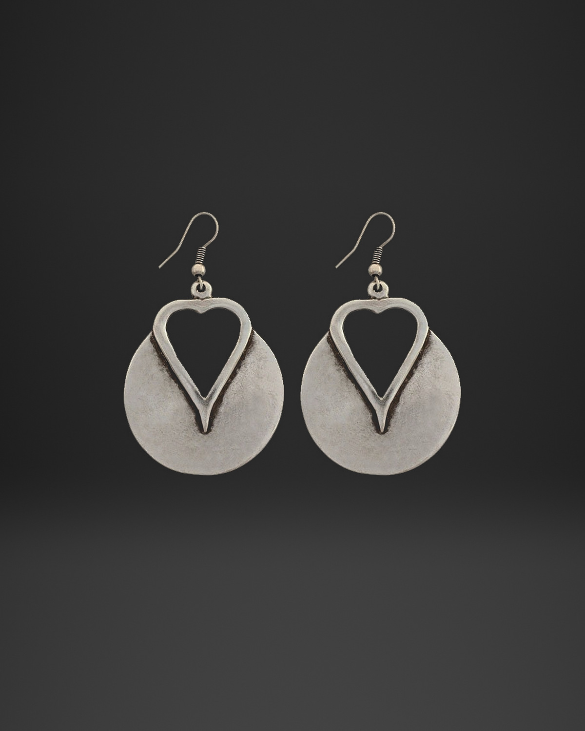 Heart Window Disc Earrings