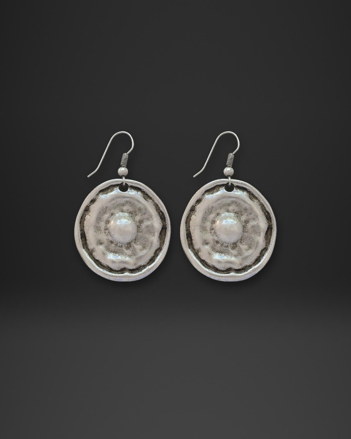 Molten Bezel Dome Earrings