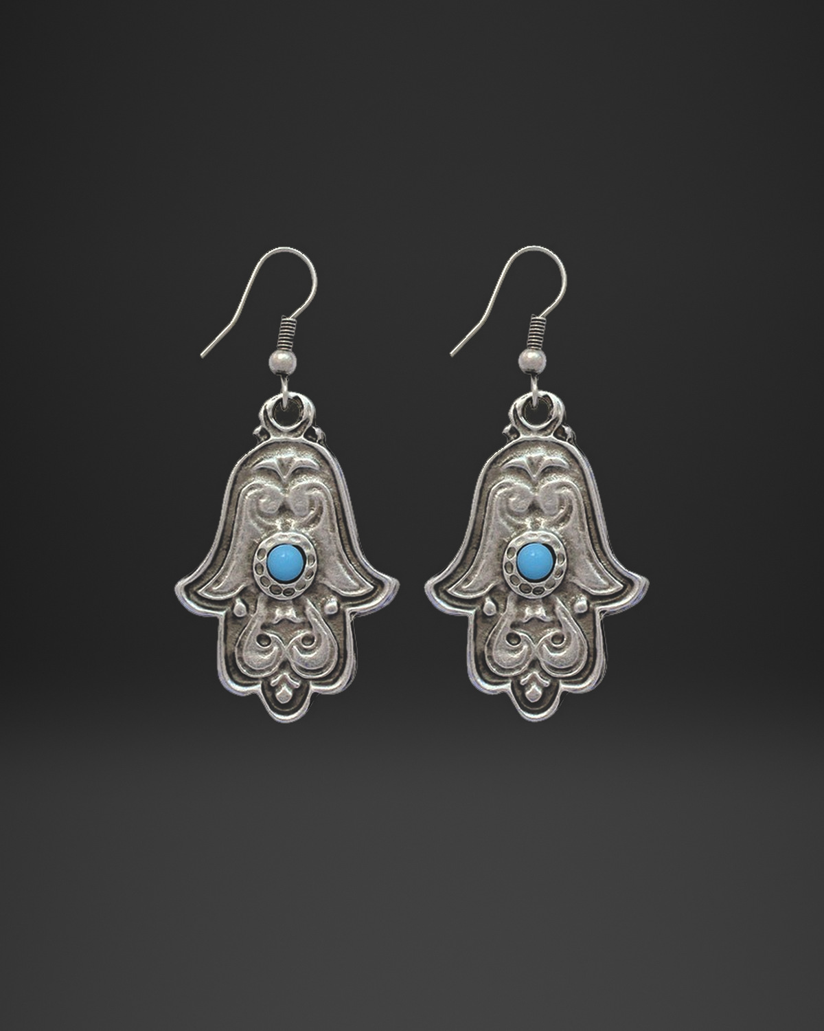 Turquoise Hamsa Earrings