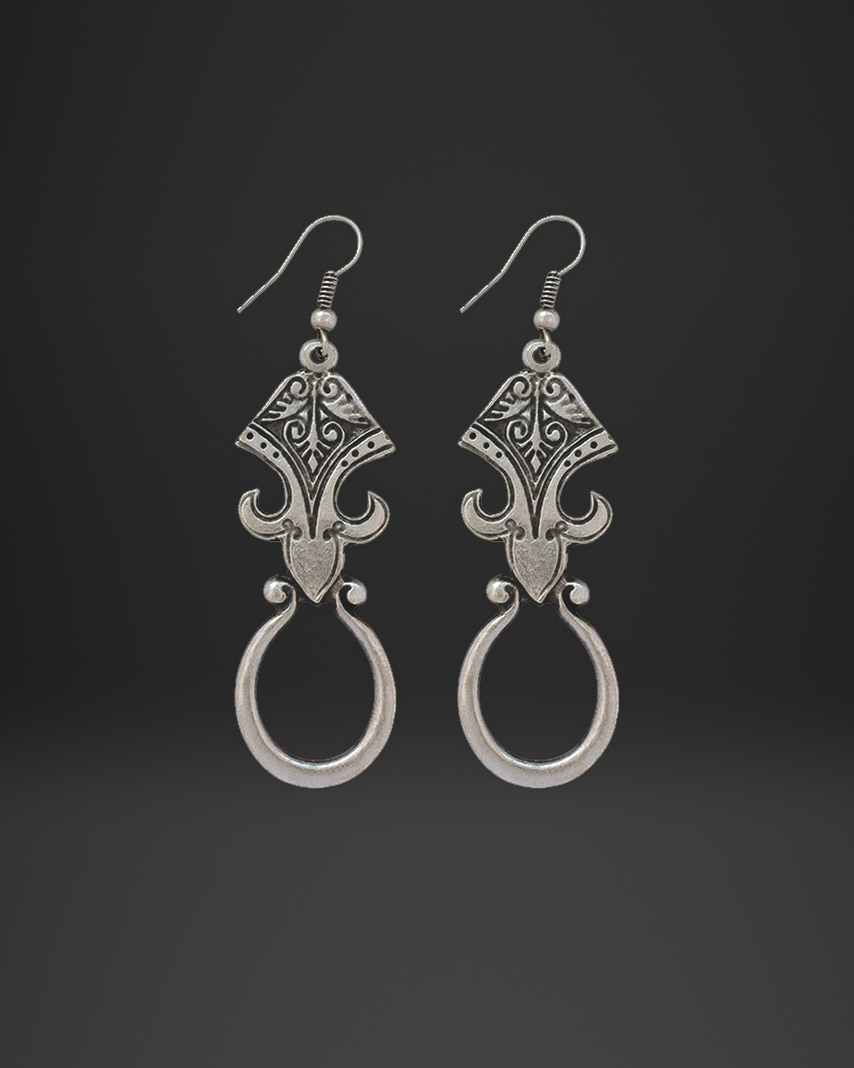 Ethnic Arrow Horseshoe Earrings