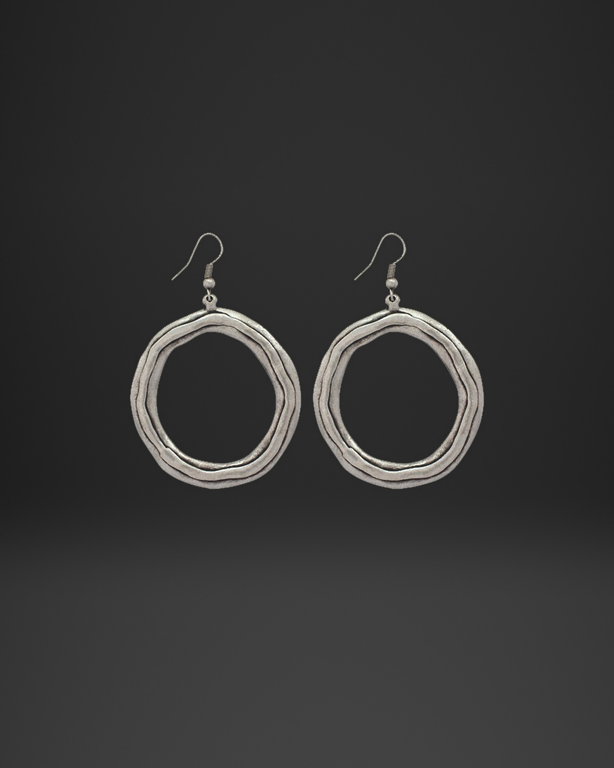 Double Organic Hoop Earrings