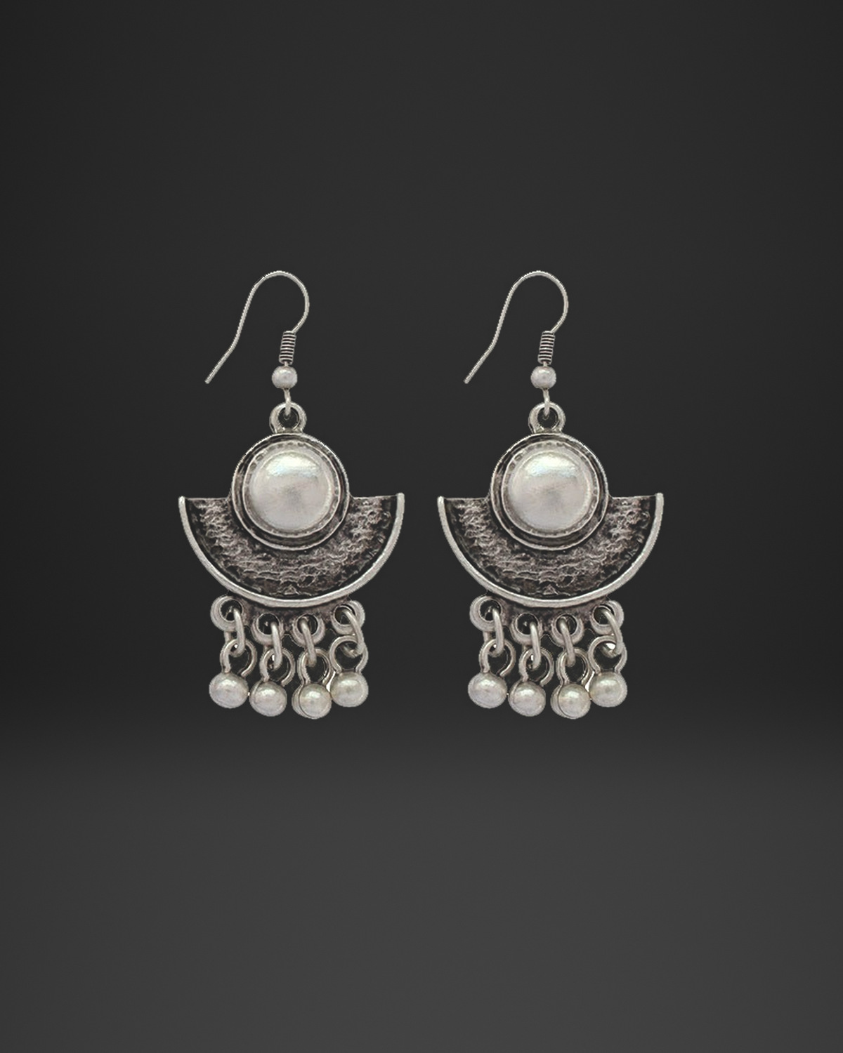 Pearl-Look Fan Fringe Earrings