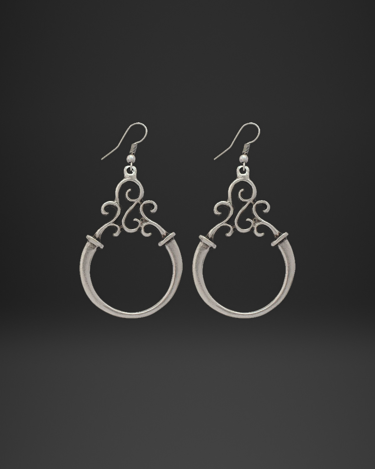Scroll Arch Hoop Earrings