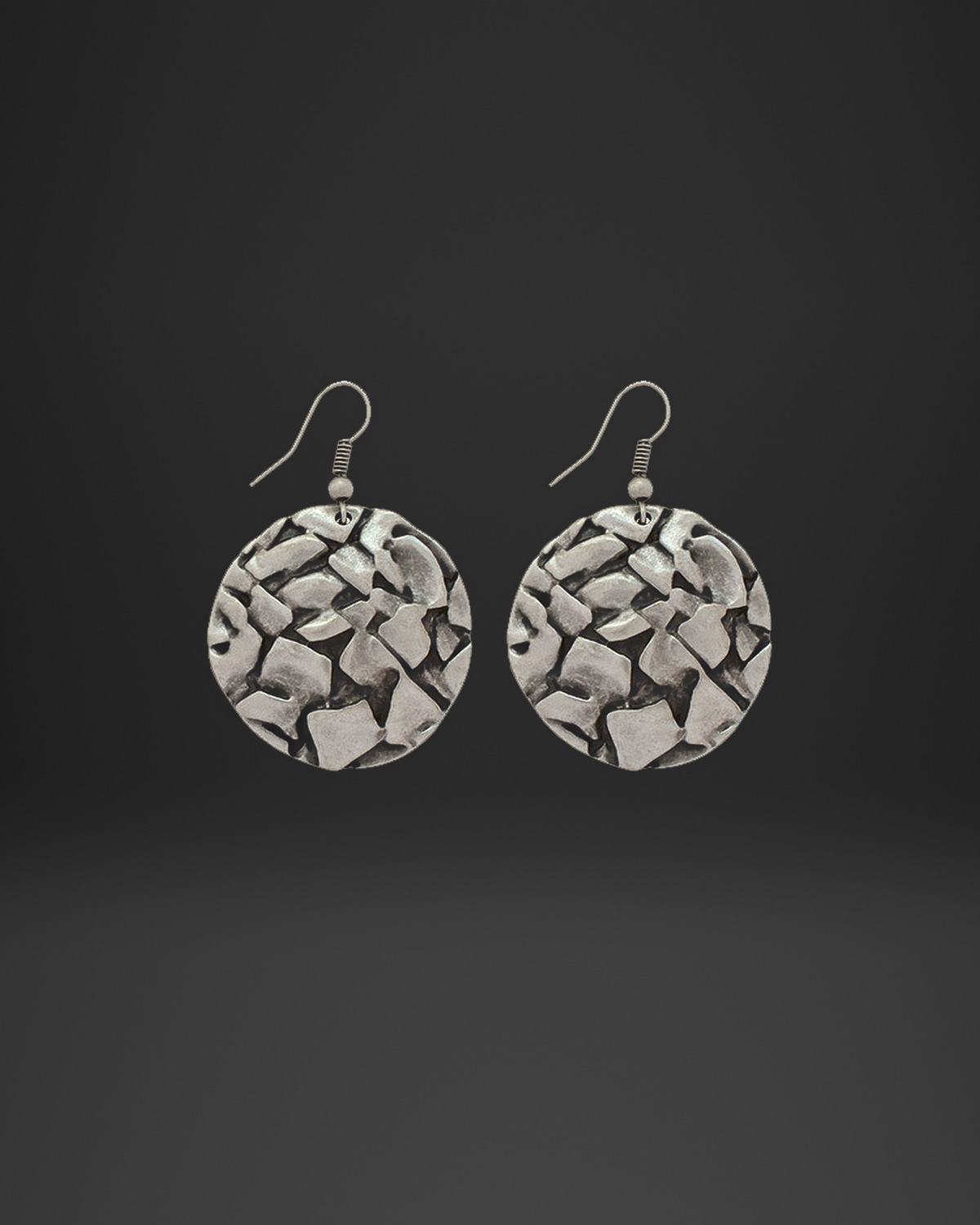Crumpled Mosaic Disc Earrings