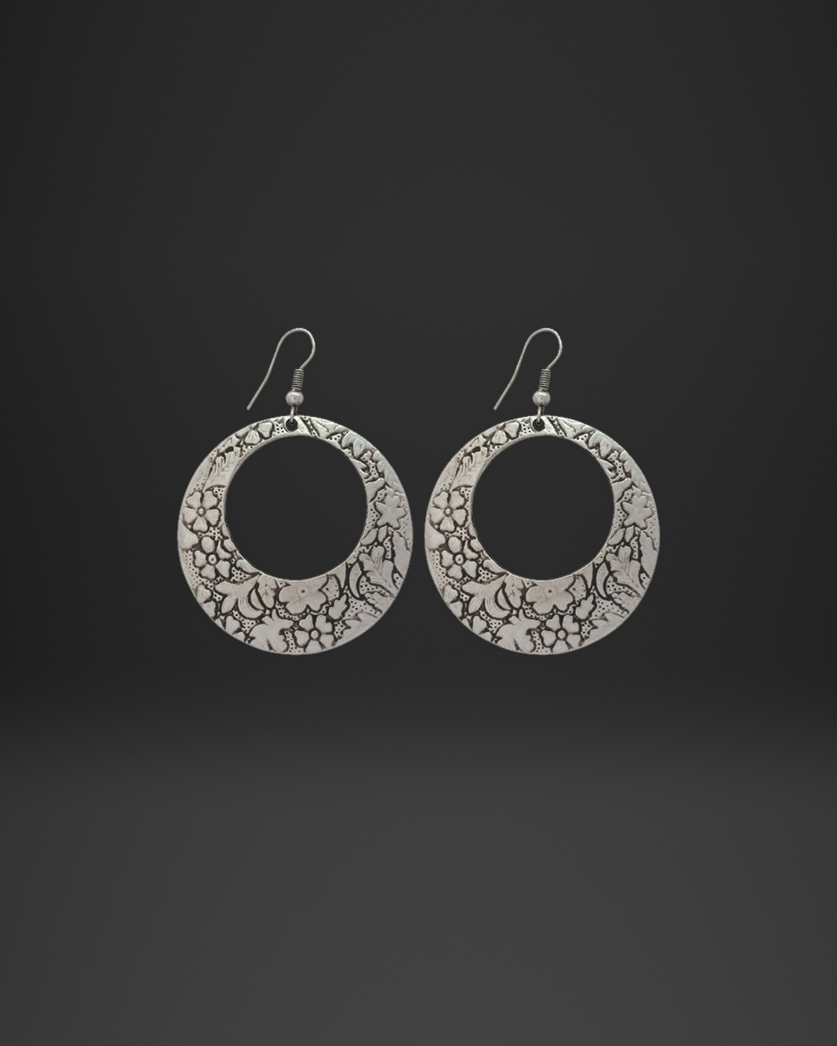 Floral Stamped Donut Earrings