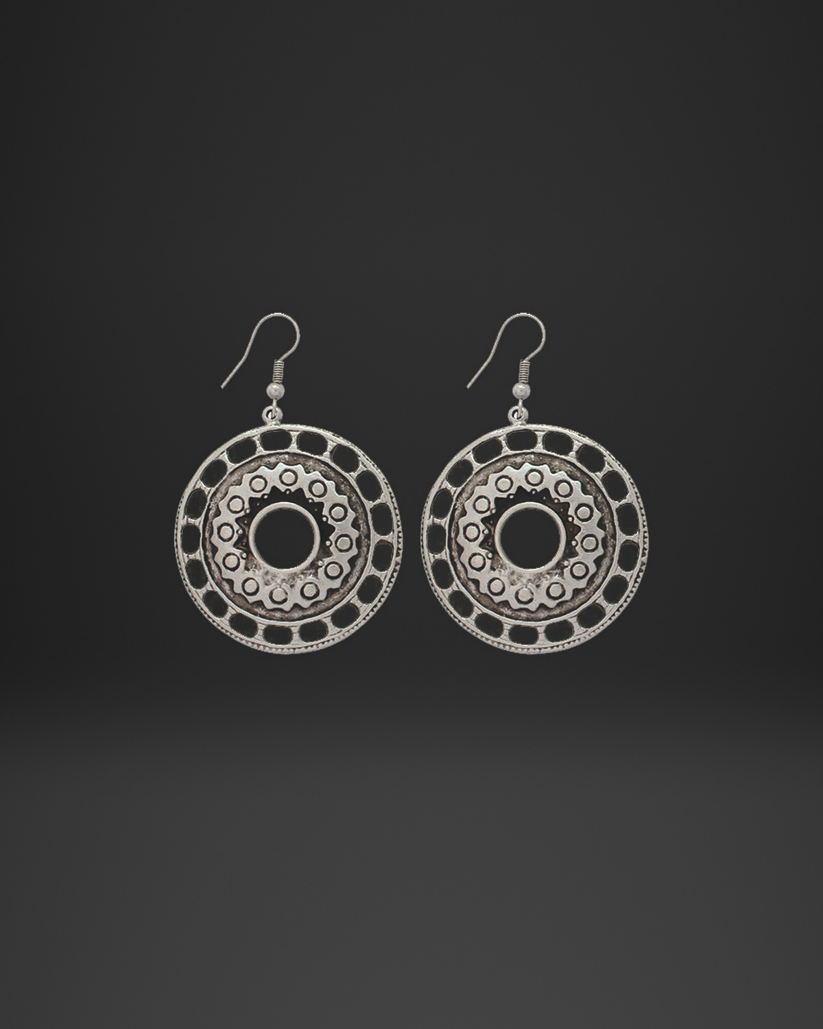 Openwork Granulated Donut Earrings