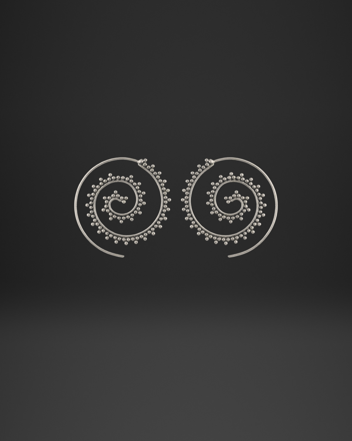 Dotted Spiral Hoop Earrings