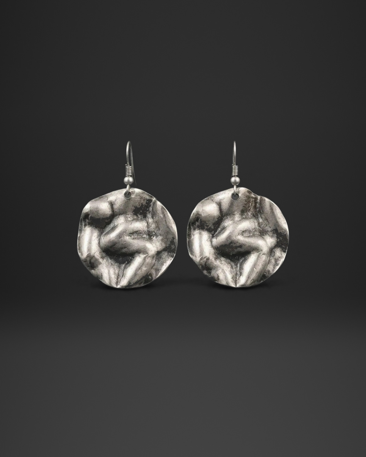 Crumpled Disc Earrings
