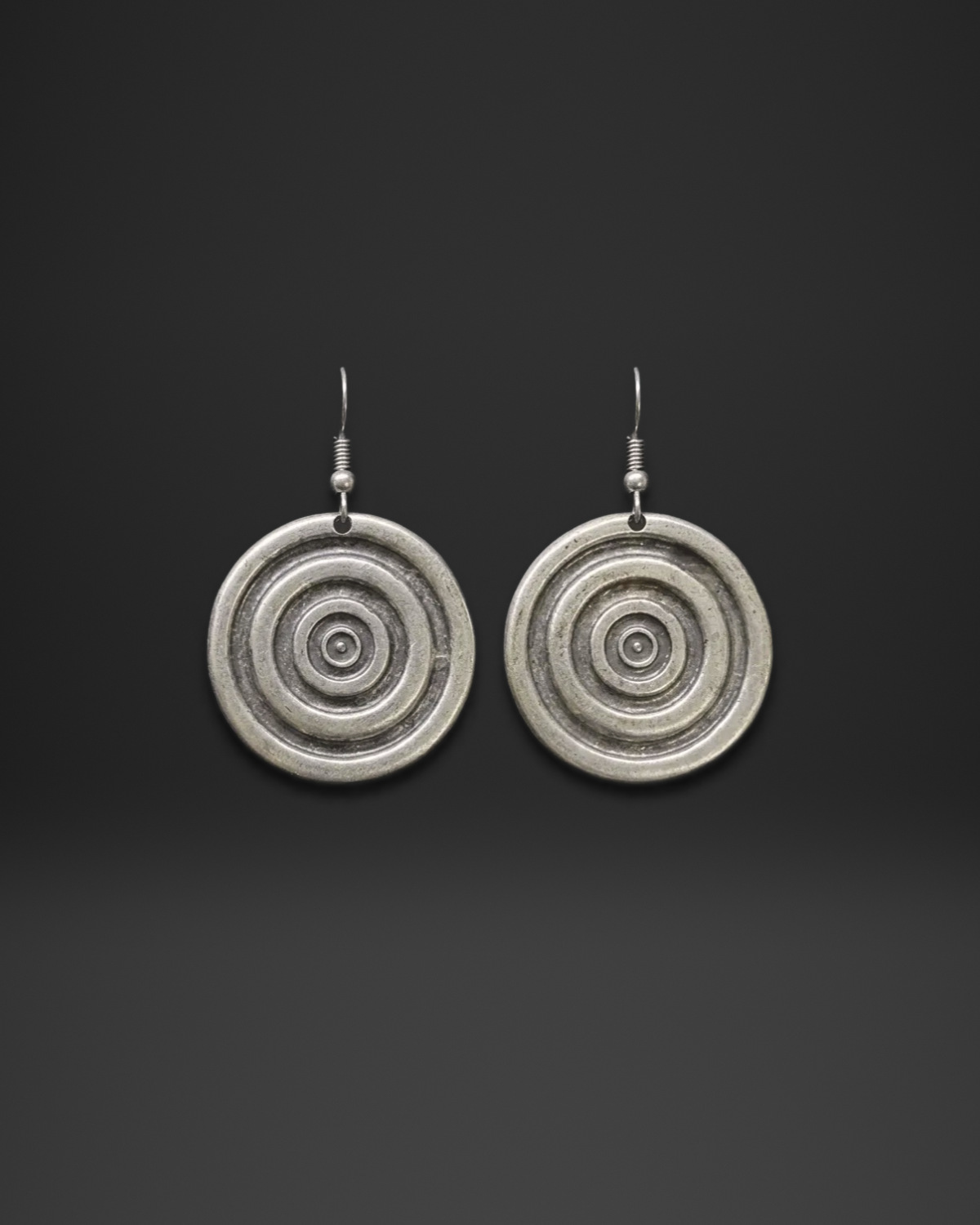 Concentric Groove Disc Earrings