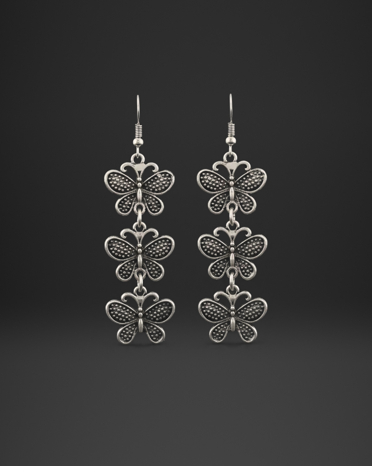 Triple Butterfly Earrings