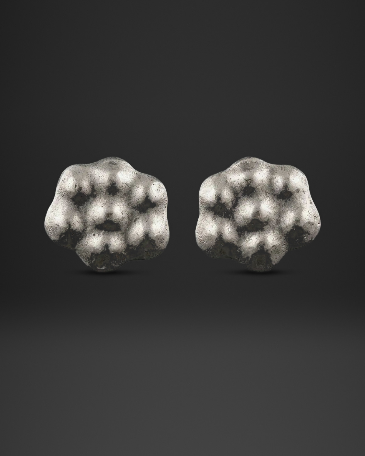 Bubble Relief Flower Clip-On Earrings