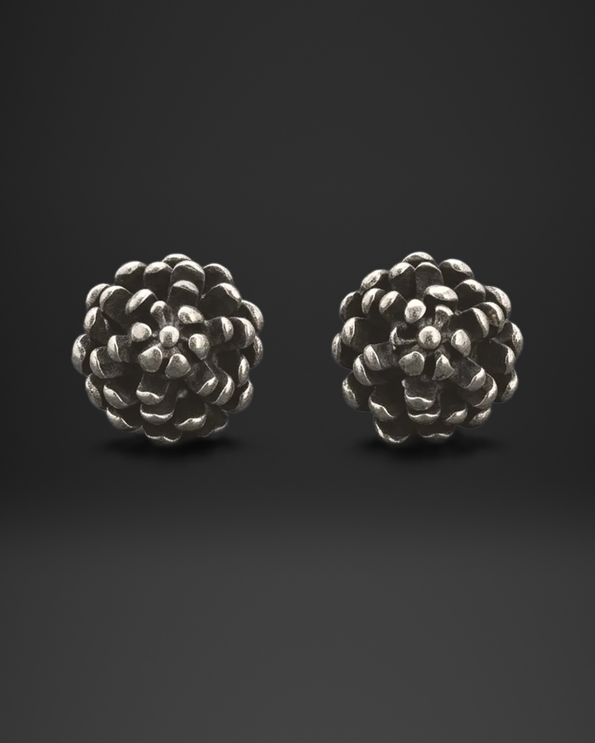 Pine Cone Dome Clip-On Earrings