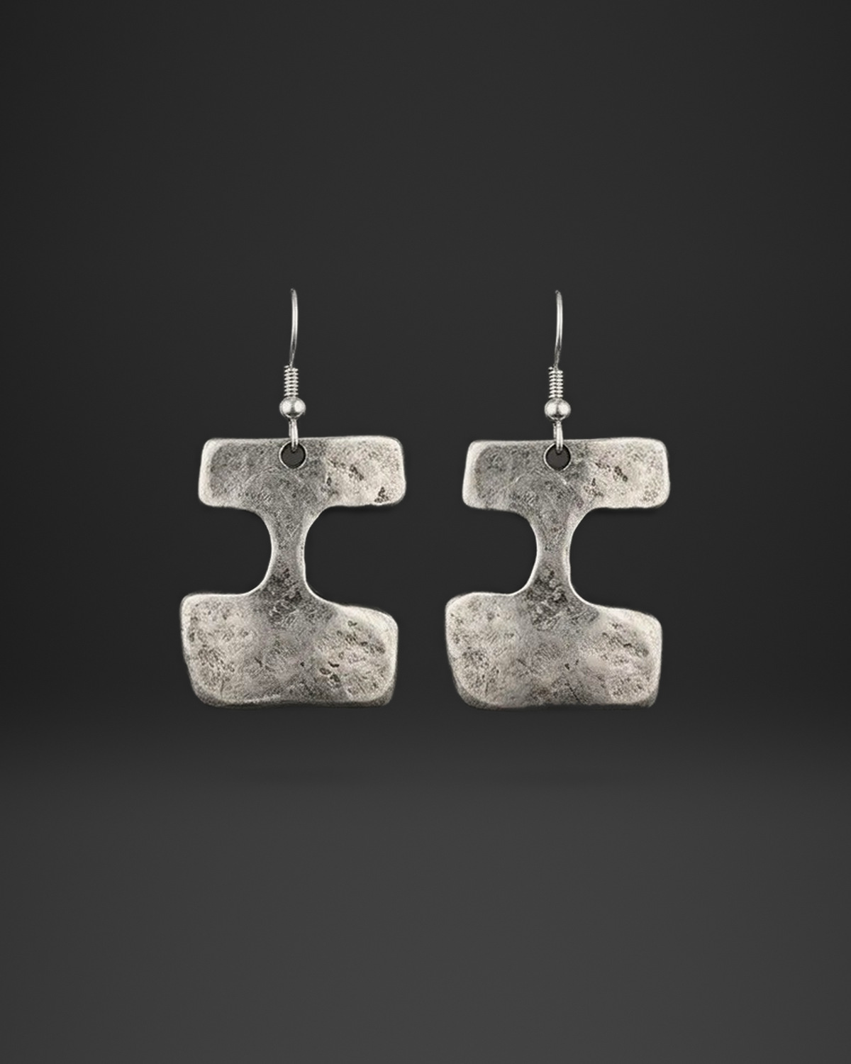Hammered H Plate Earrings