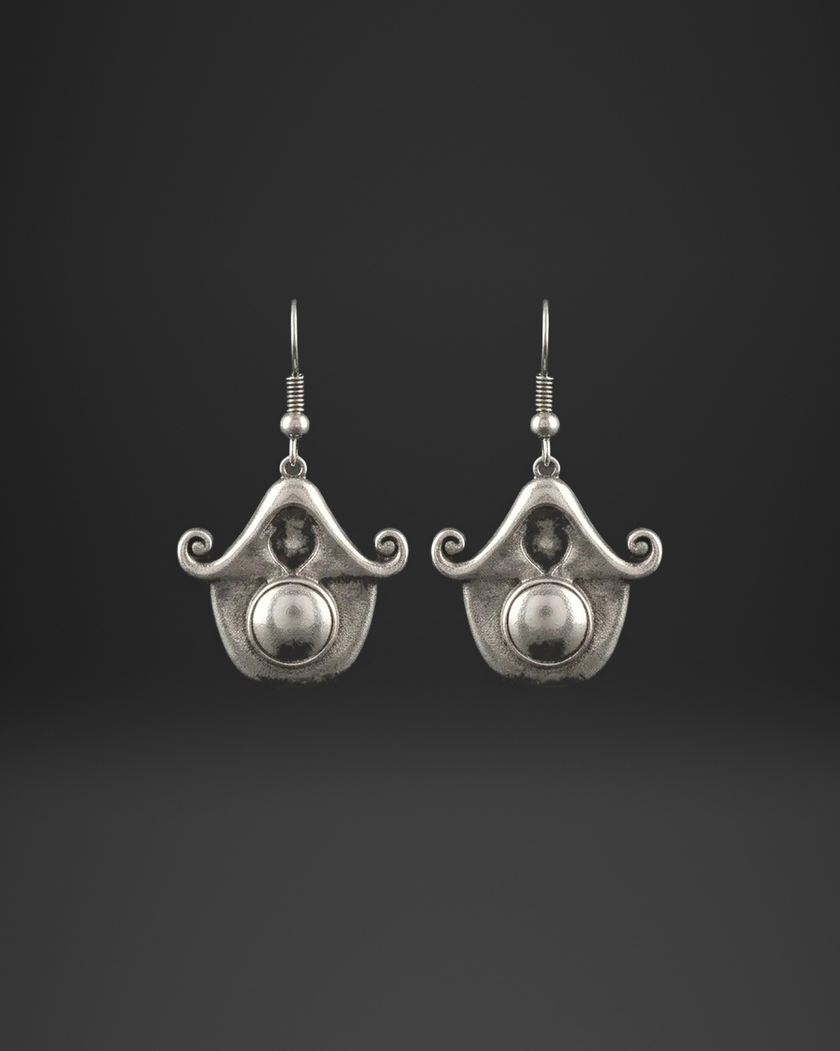 Scroll Roof Dome Earrings