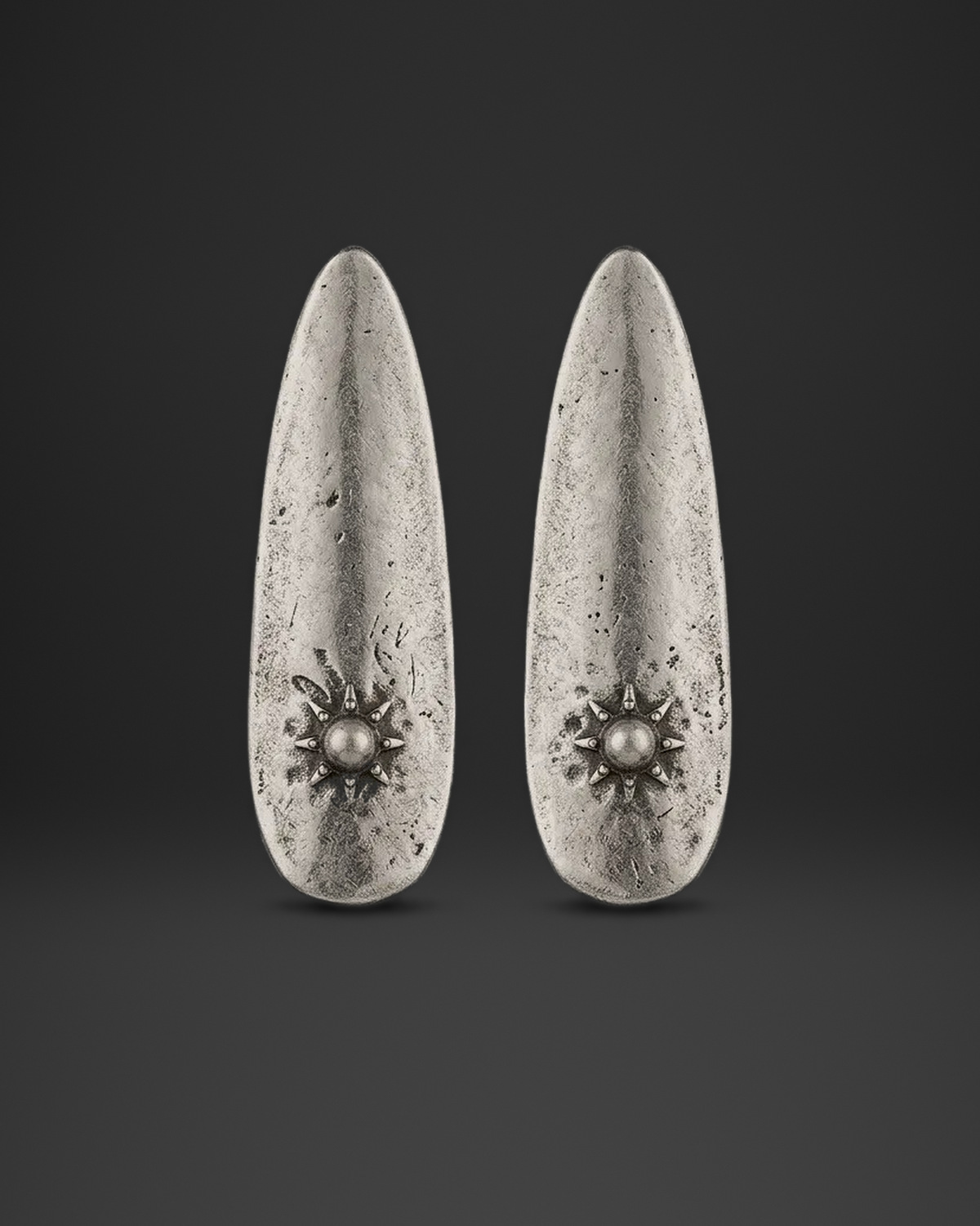 Long Paddle Sun Stud Earrings