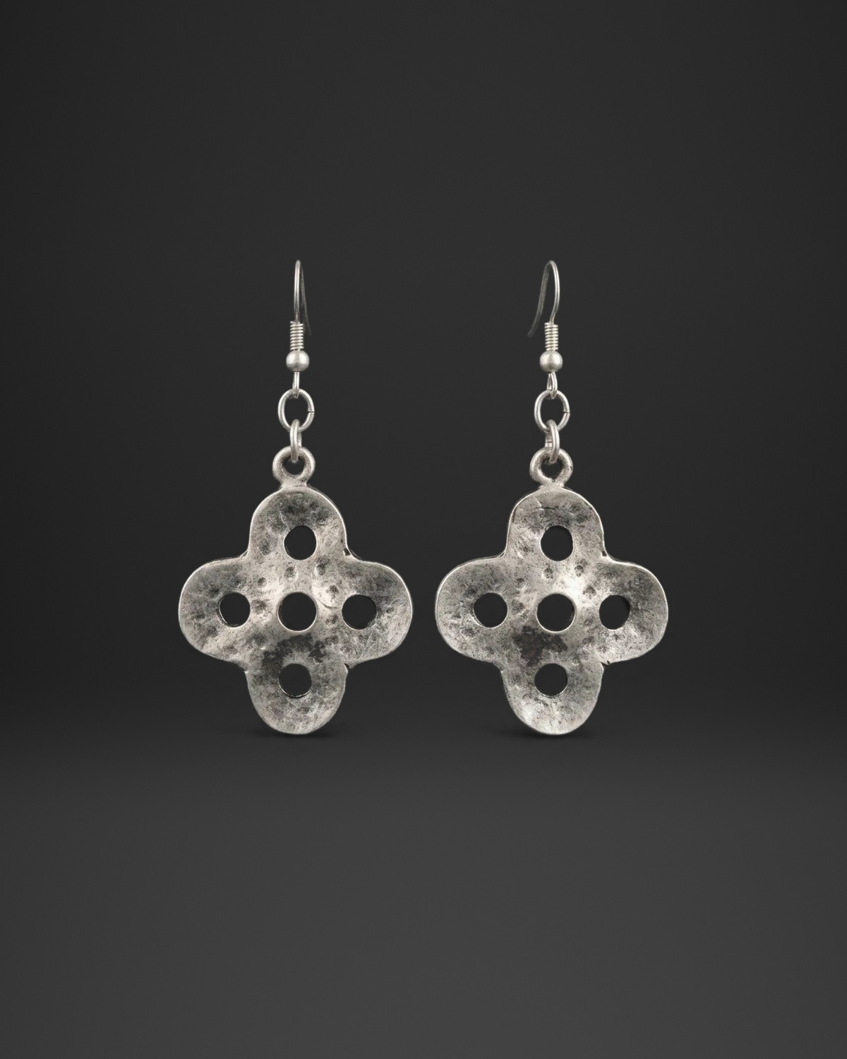 Hammered Quatrefoil Earrings