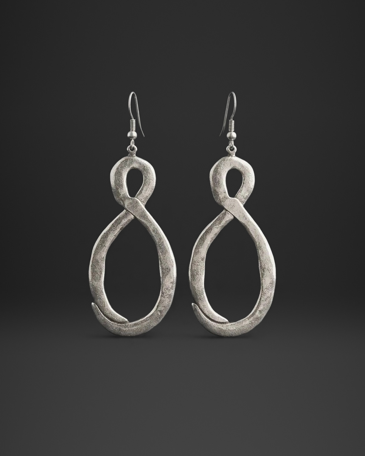Hammered Infinity Hook Earrings