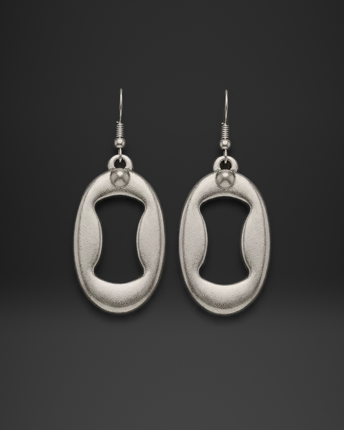 Open Oval Ball Frame Earrings