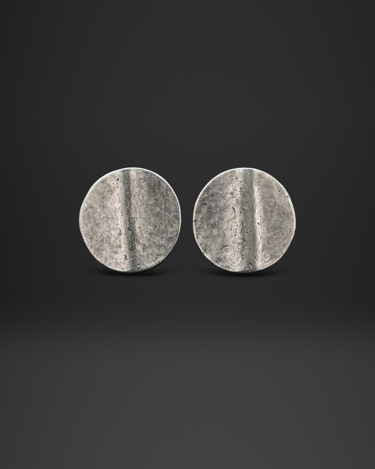 Seamed Round Disc Clip-On Earrings