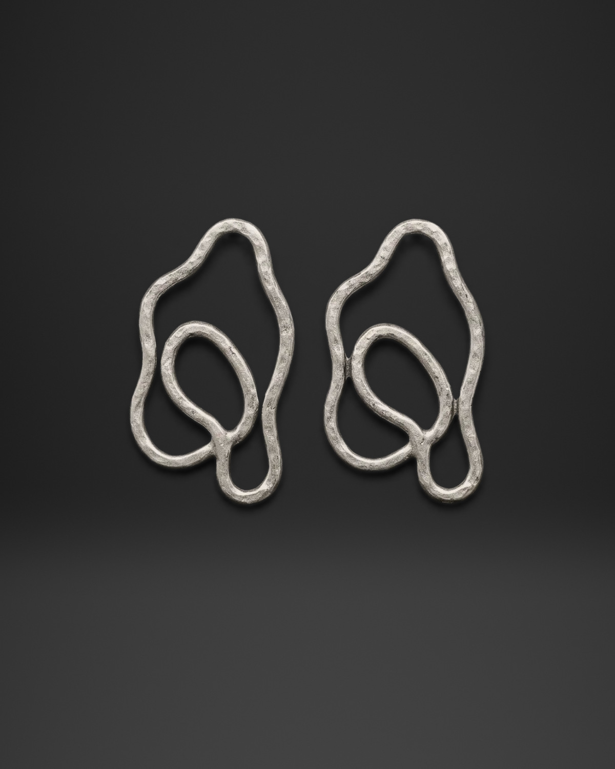 Organic Squiggle Loop Stud Earrings