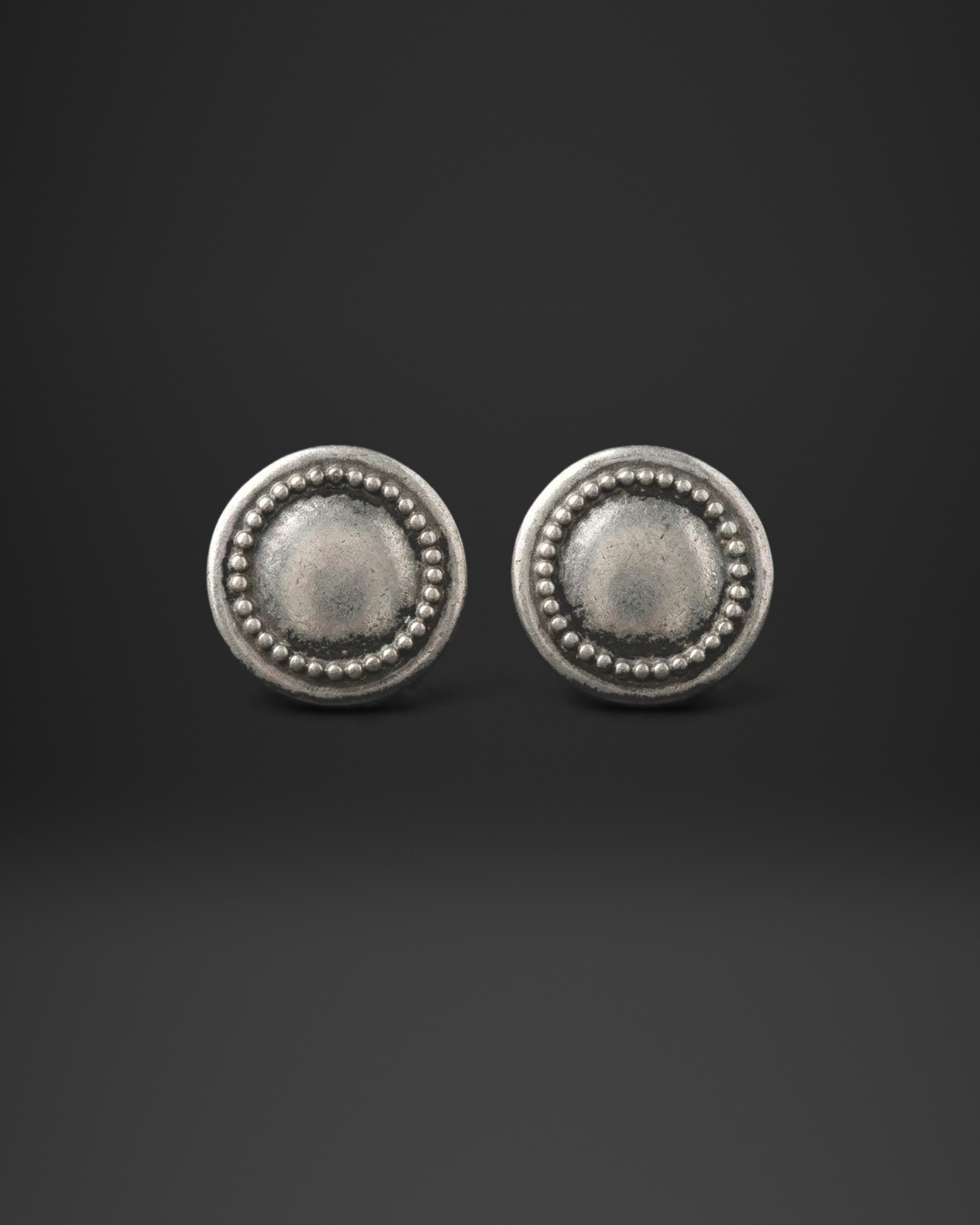 Beaded Ring Dome Clip-On Earrings