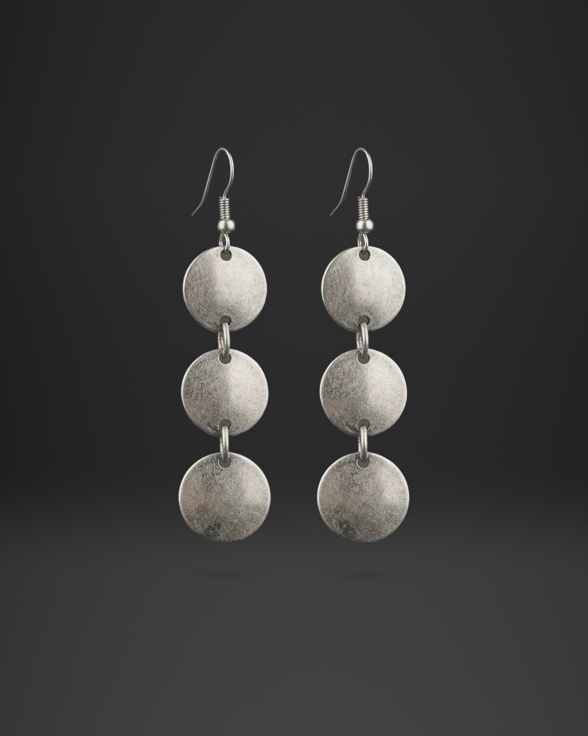 Triple Coin Drop Earrings
