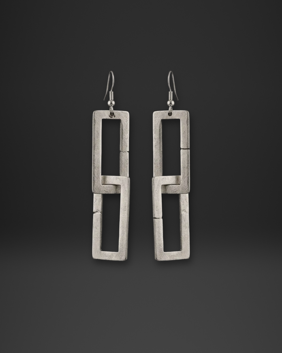 Linked Long Rectangle Earrings