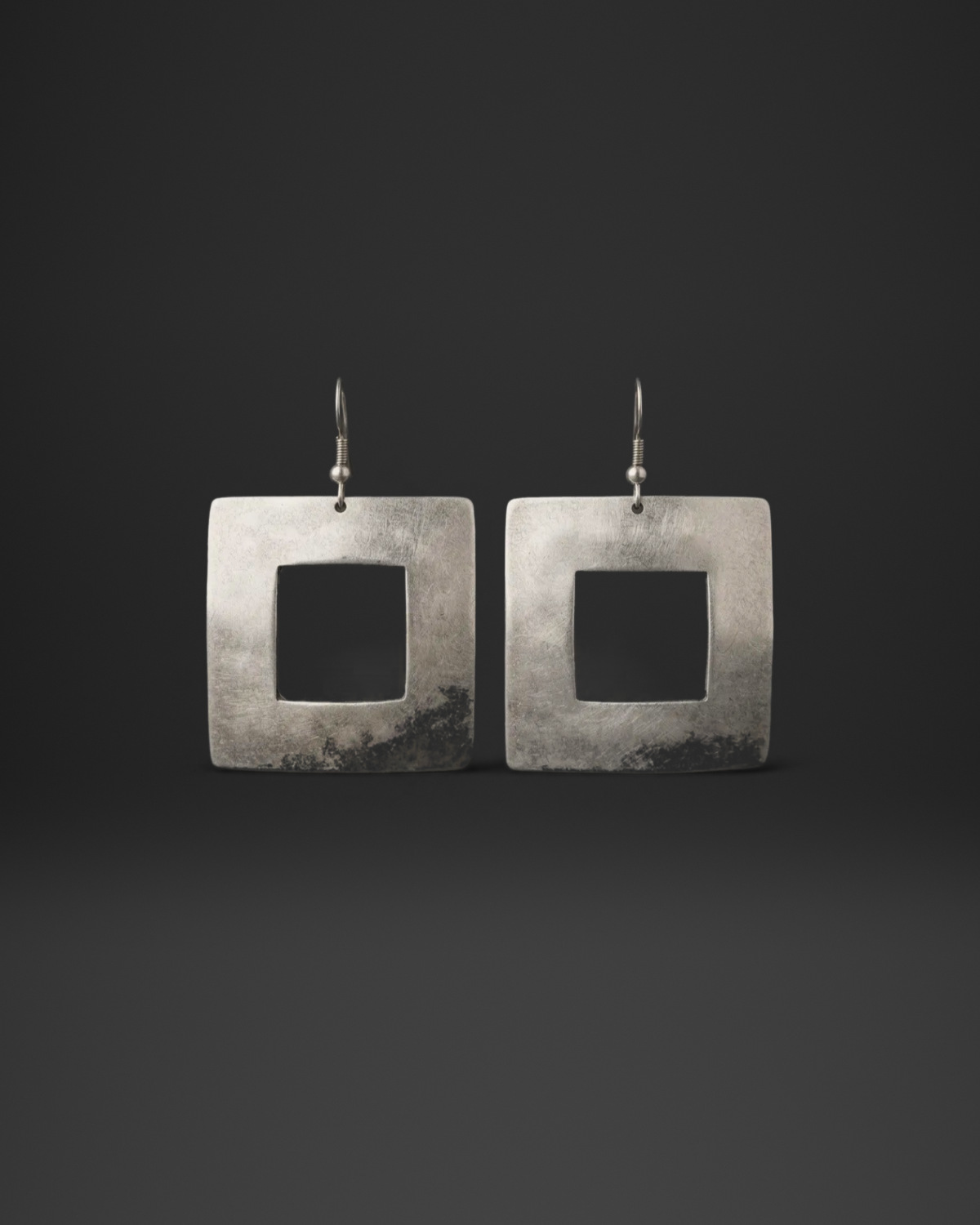 Smooth Square Window Earrings