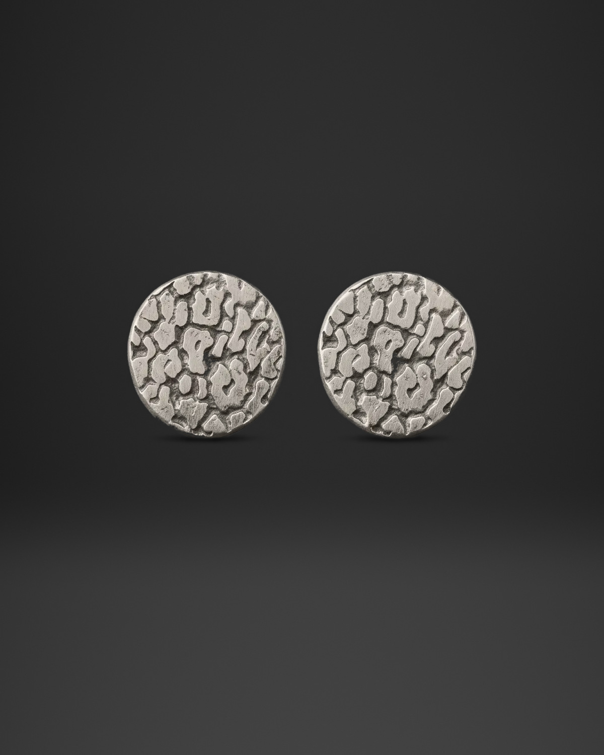 Leopard Pattern Disc Stud Earrings