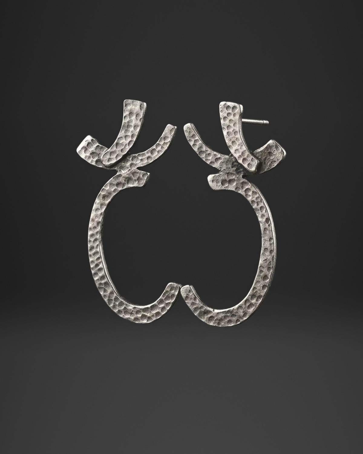 Hammered Antler Hoop Earrings