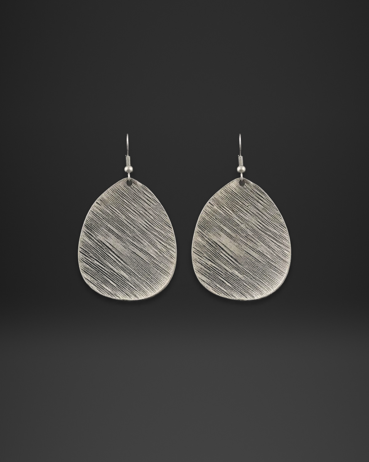 Brushed Wide Teardrop Earrings