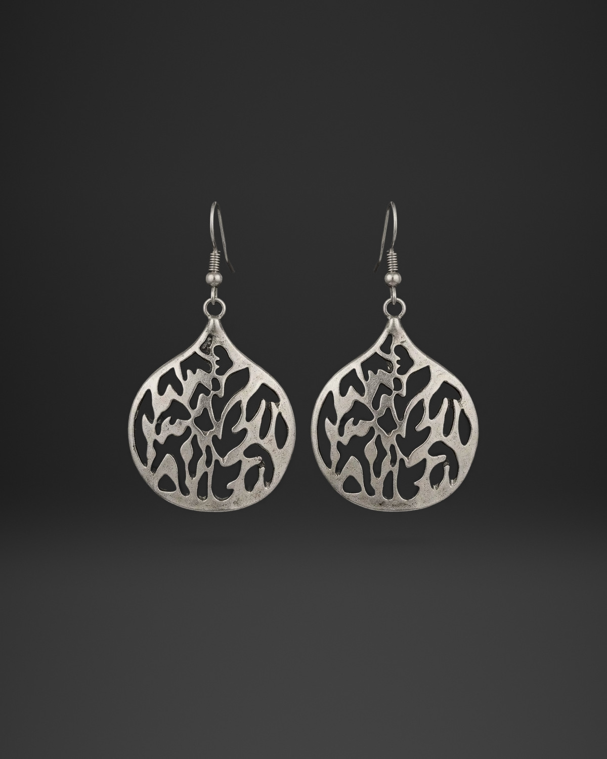 Coral Cut-Out Teardrop Earrings