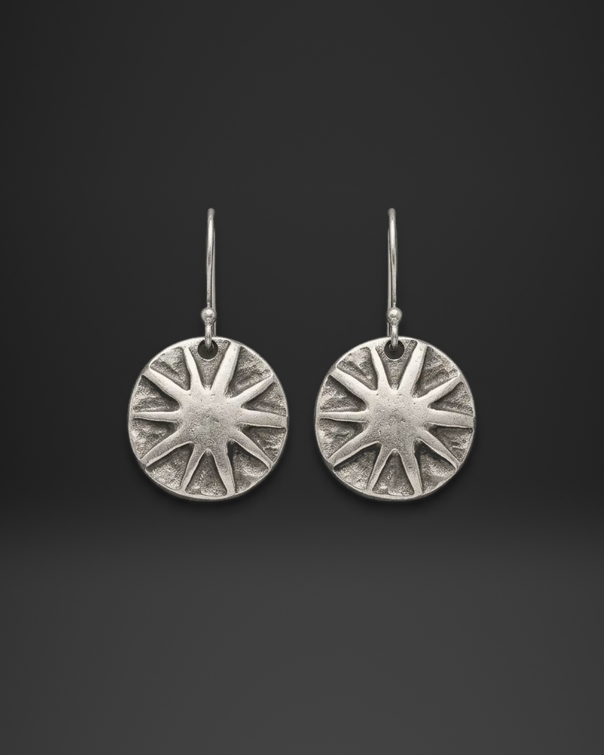 Star Burst Disc Earrings