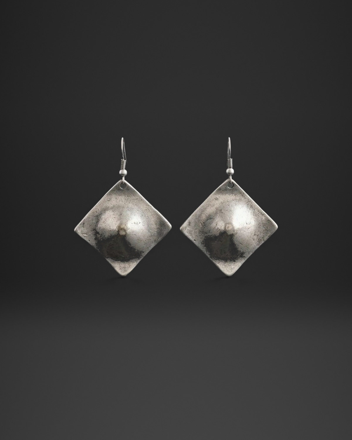 Domed Diamond Plate Earrings