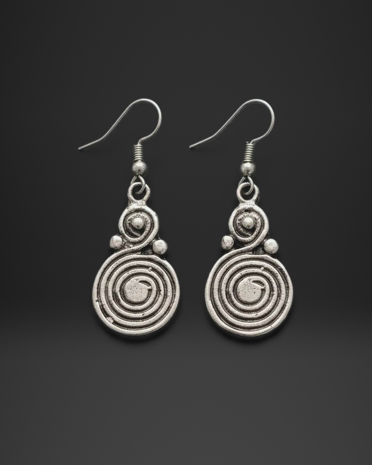 Granule Spiral Coil Earrings