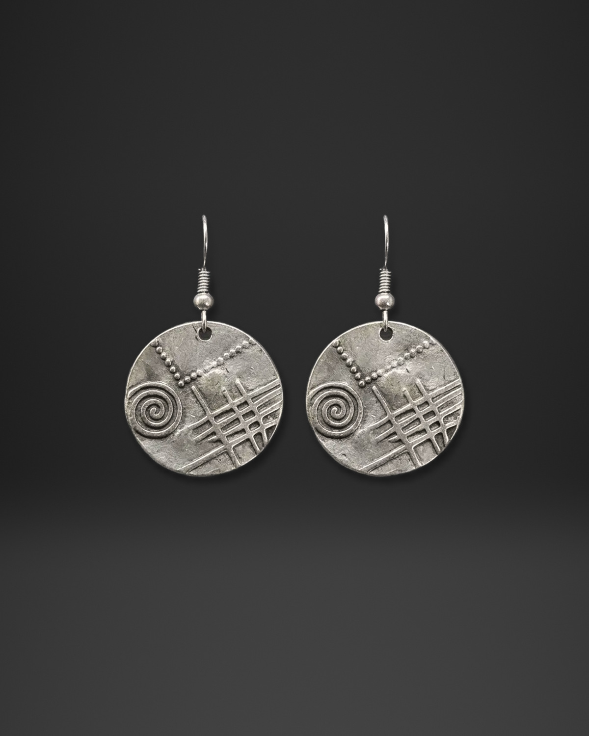 Spiral Lattice Disc Earrings