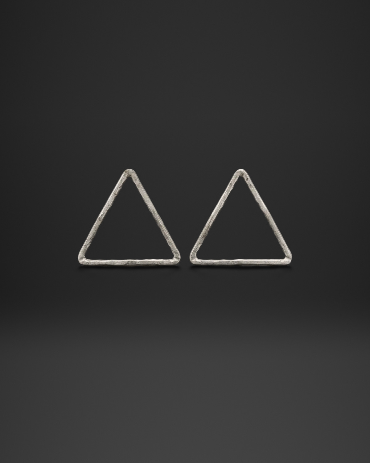 Hammered Open Triangle Stud Earrings