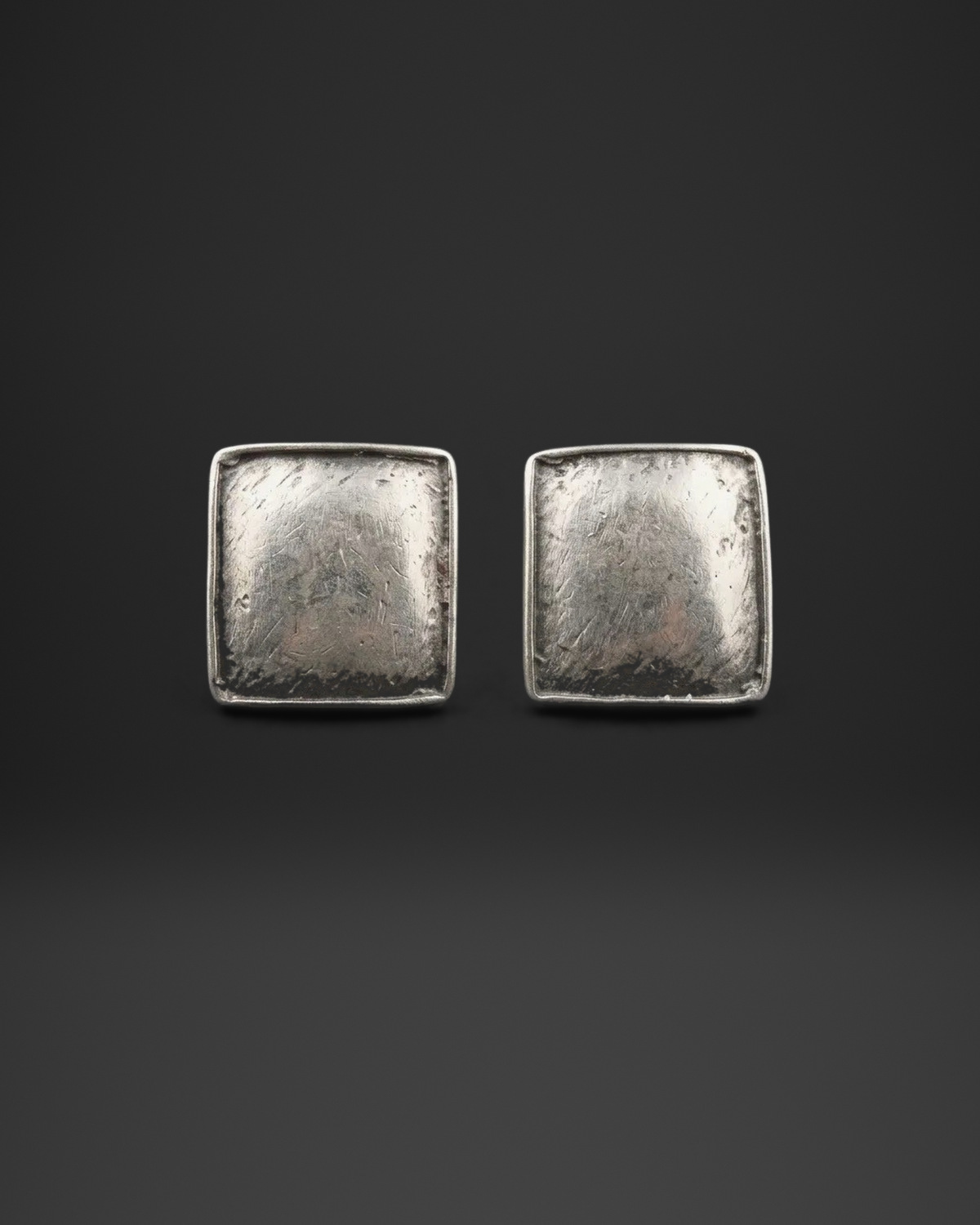 Rimmed Square Plate Clip-On Earrings