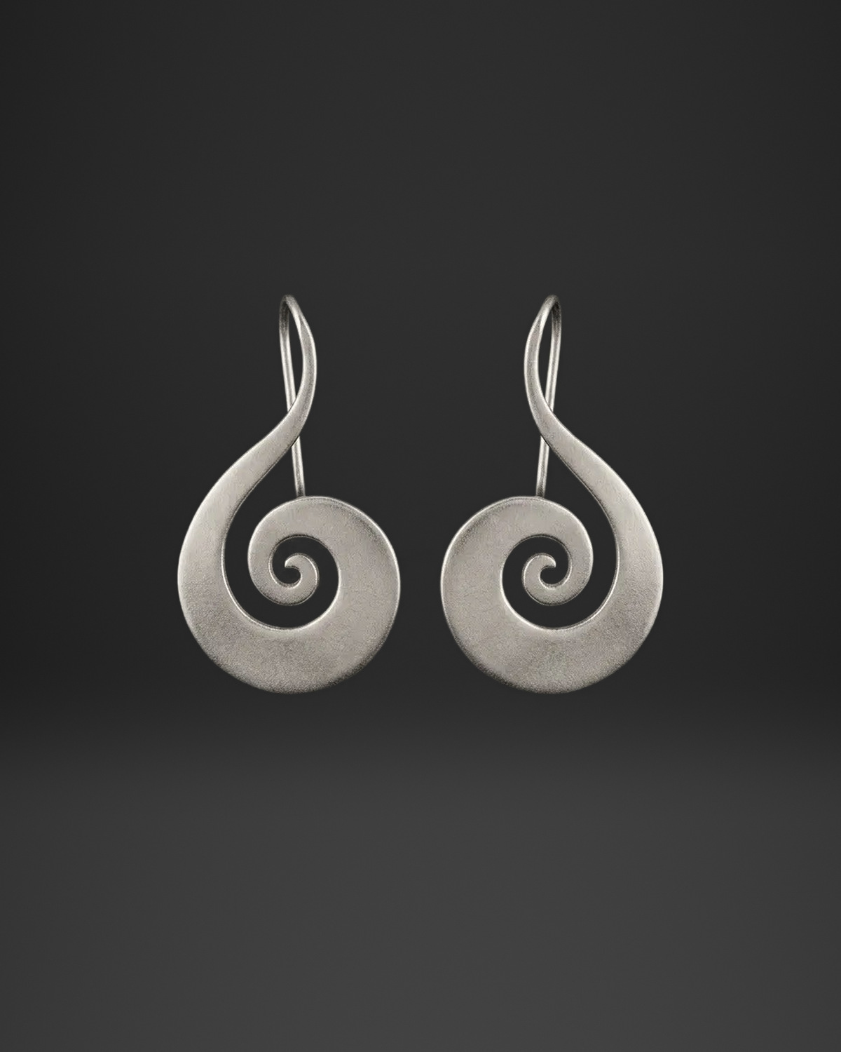 Smooth Spiral Hook Earrings