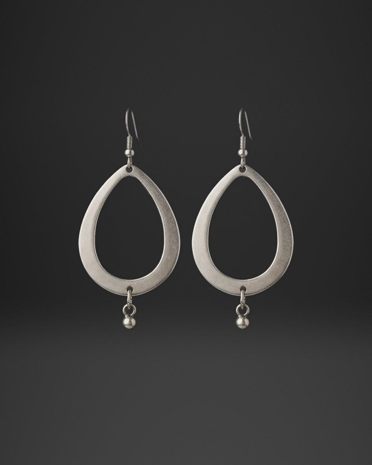 Open Teardrop Ball Drop Earrings