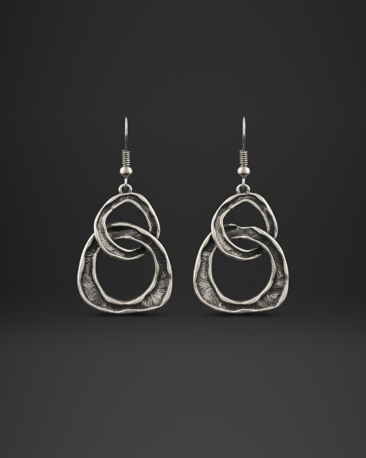 Molten Interlocking Ring Earrings