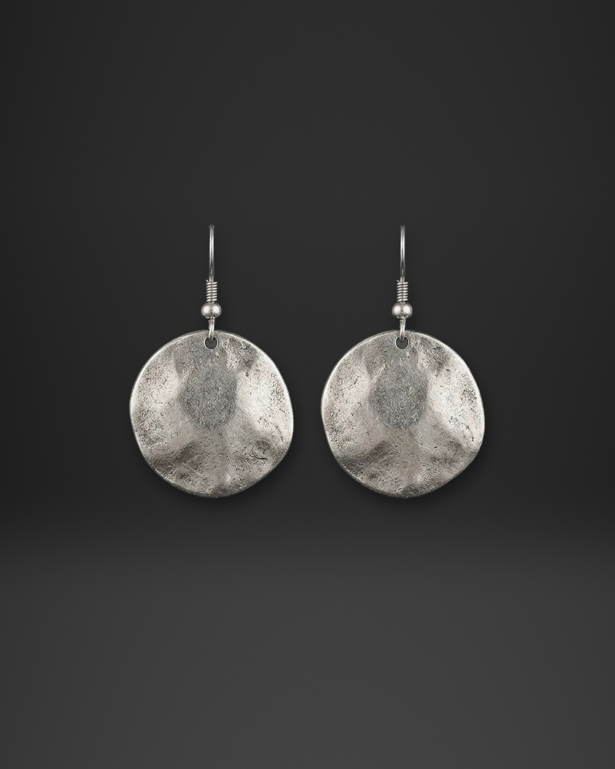 Subtle Hammered Disc Earrings
