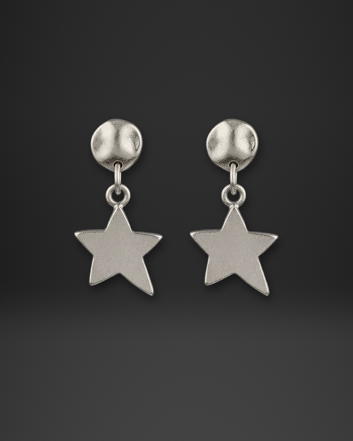 Star Drop Dome Stud Earrings
