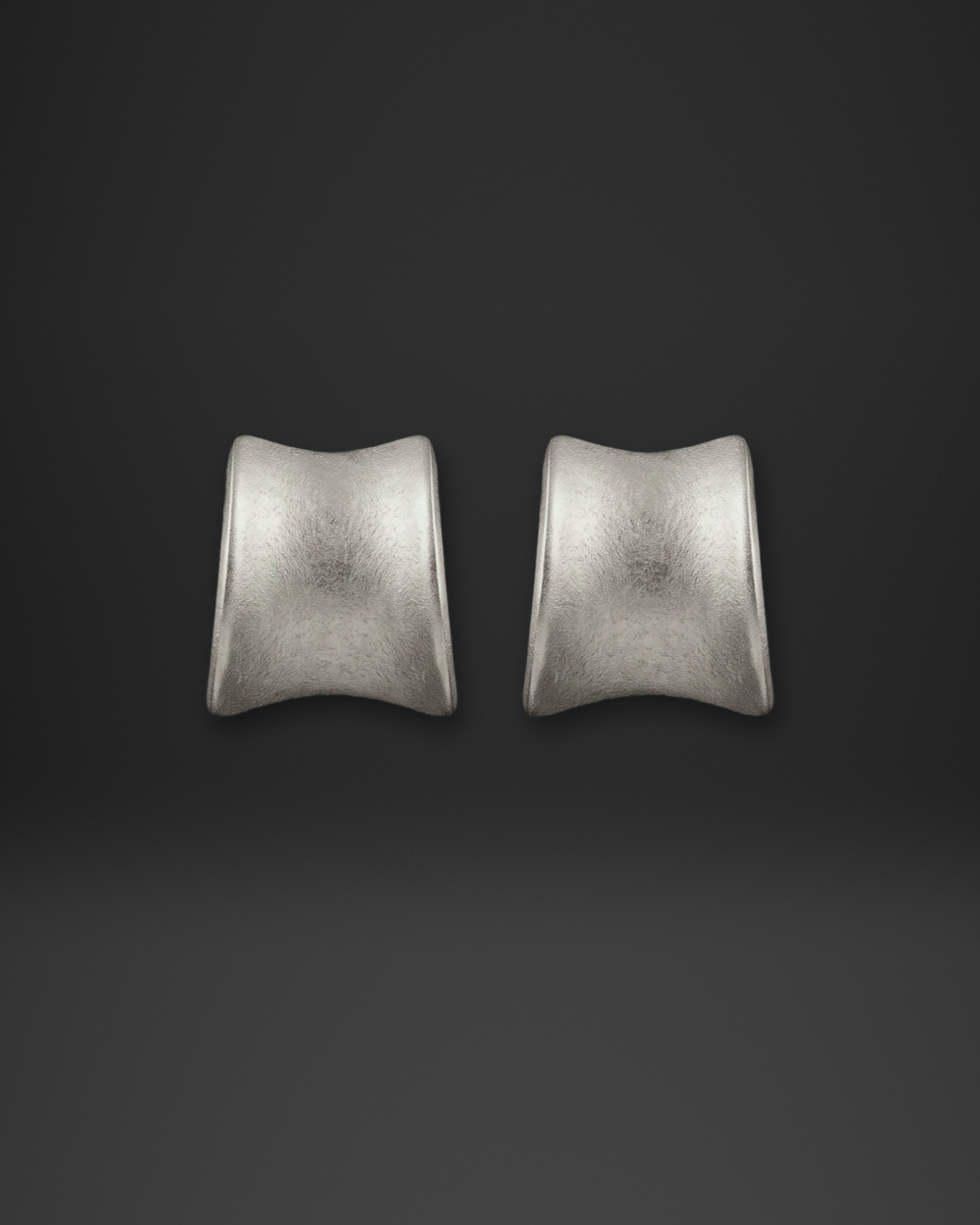 Concave Curved Plate Stud Earrings