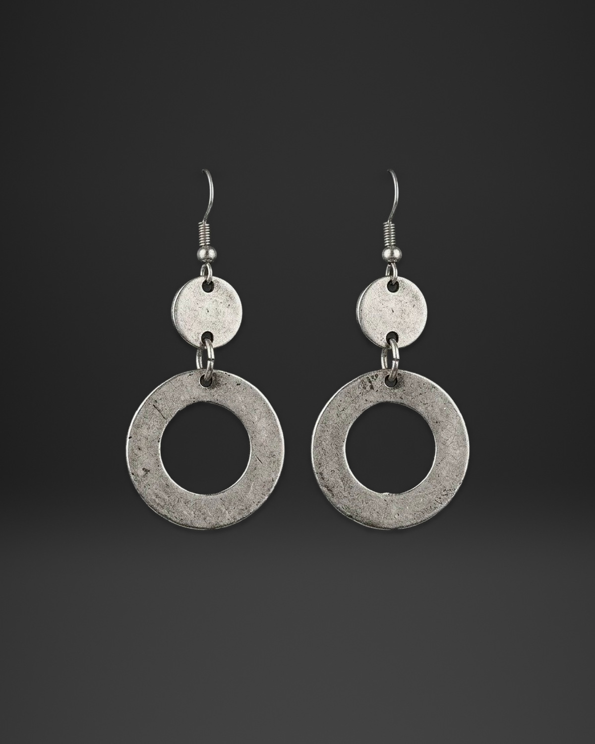 Coin and Donut Drop Earrings