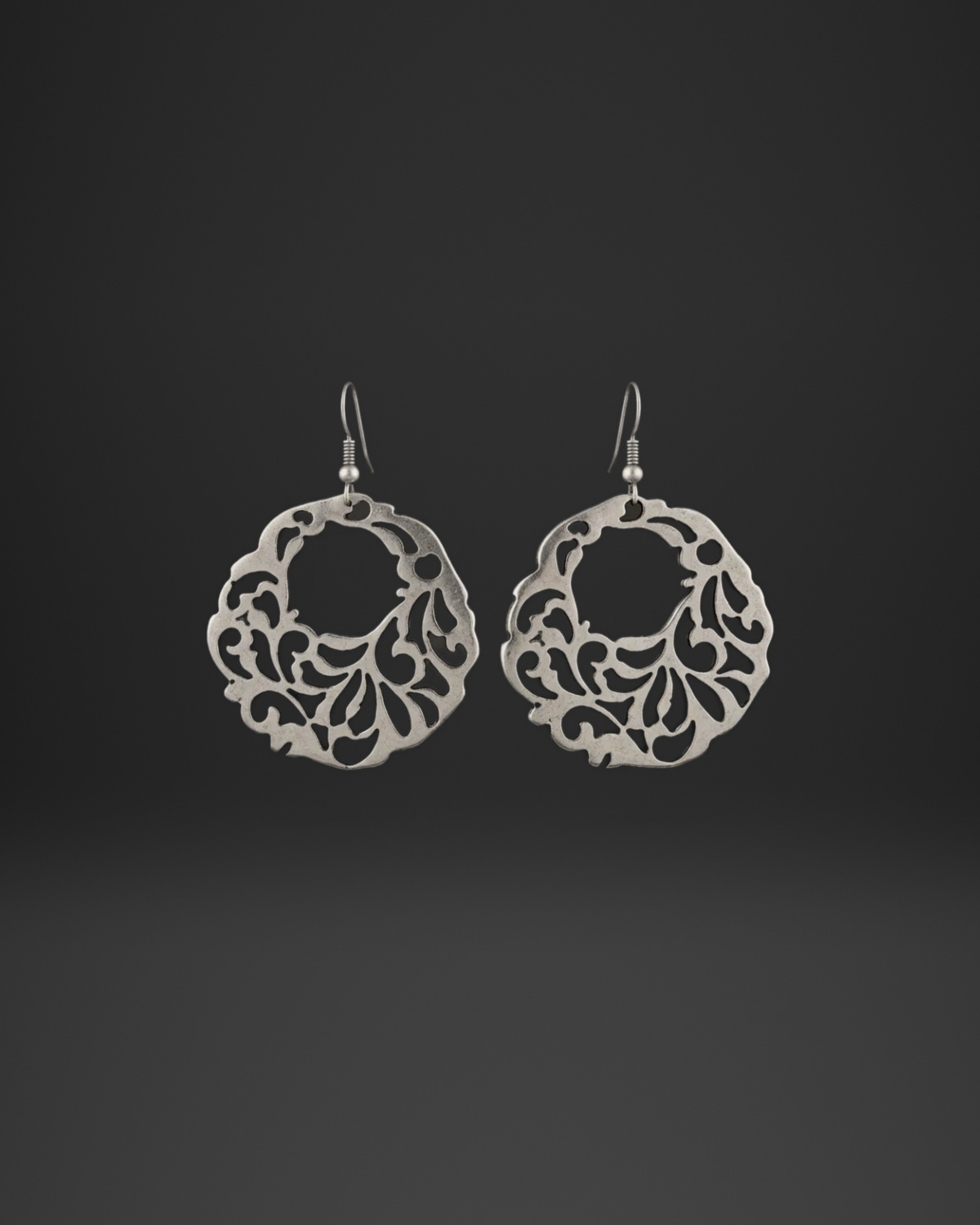 Filigree Crescent Hoop Earrings