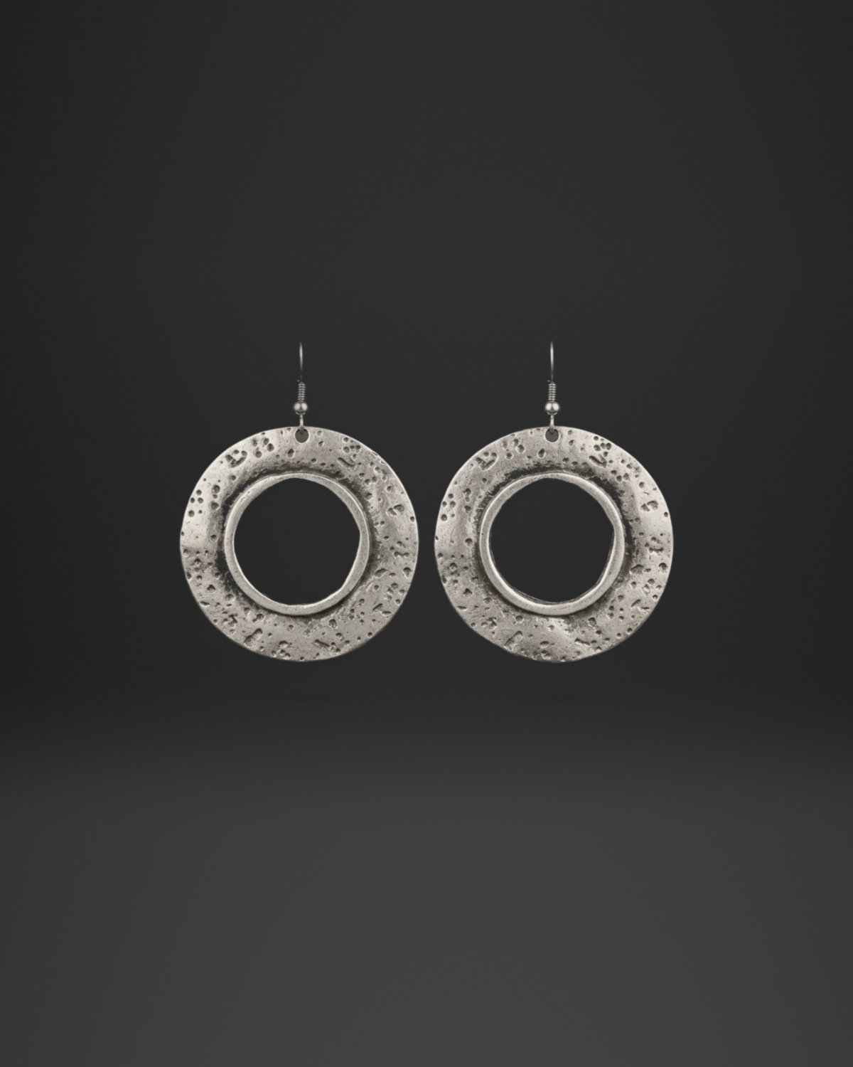 Rustic Donut Disc Earrings
