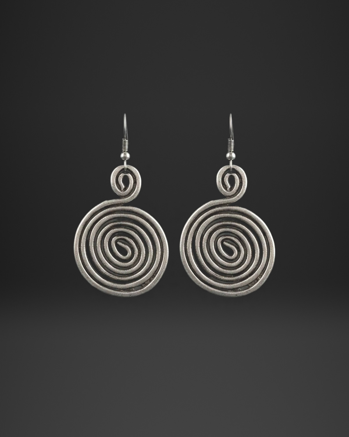 Coiled Wire Spiral Earrings
